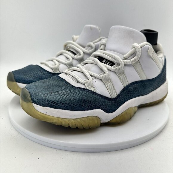 Nike Air Jordan 11 XI Retro Low Men Size 8 Shoes Snakeskin Navy CD6846-102 - Picture 1 of 13
